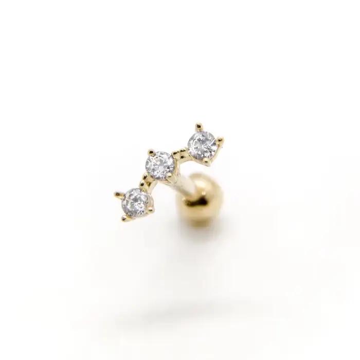Piercing Aretes lobe d'oreille boucle 925 en argent Sterling blanc Zircon Cartilage boucles d'oreill