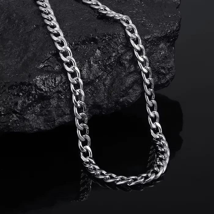 Chaîne à maillons cubains classique de haute qualité, collier lisse, bijoux à la mode, cadeau de fêt