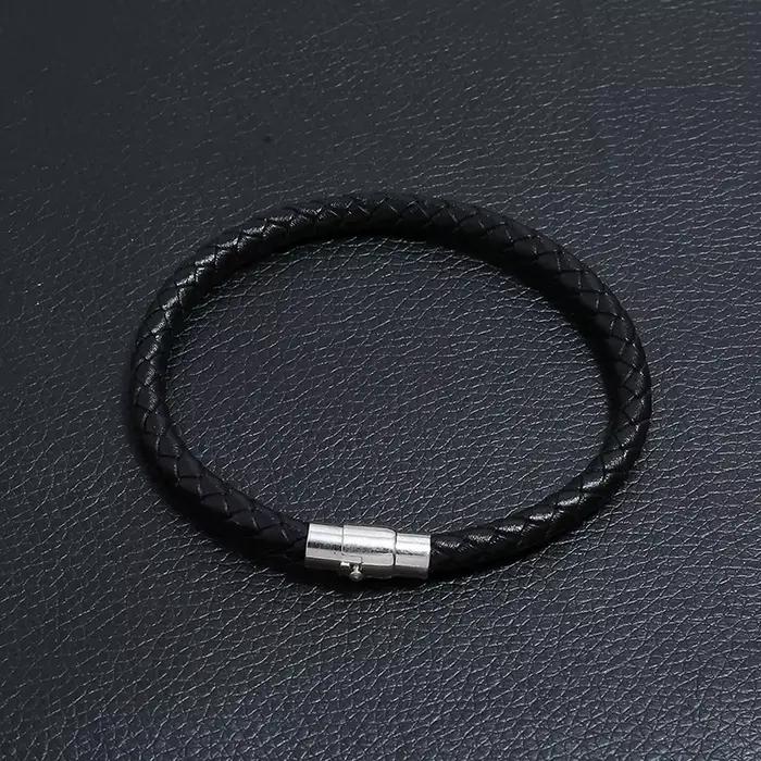 Noms personnalisés perles hommes Bracelet tressé bijoux en cuir faits à la main cadeaux de fête des 