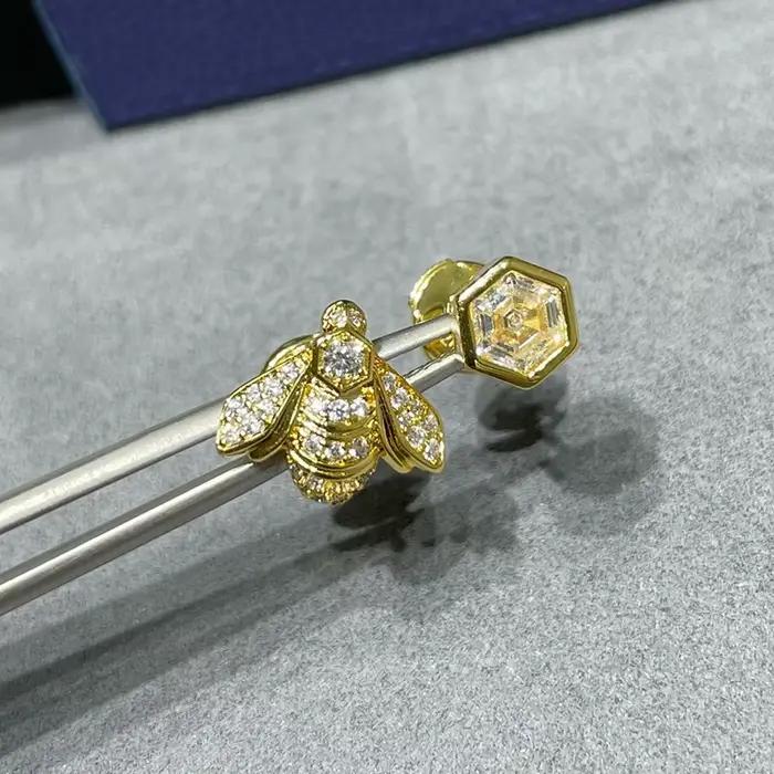 Boucles d'oreilles asymétriques en argent Sterling 2025, nouveau Style, pavé de zircone AAA, abeille
