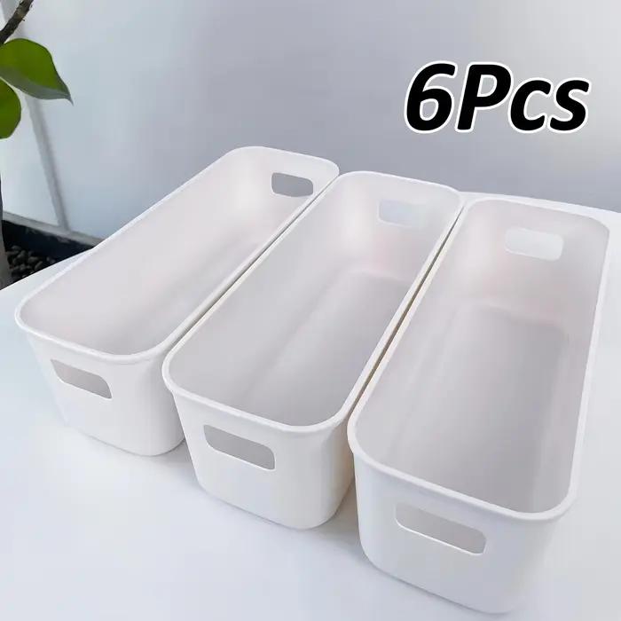 6 boîtes de rangement en plastique empilables - Boîtes de rangement multifonctionnelles pour la cuis