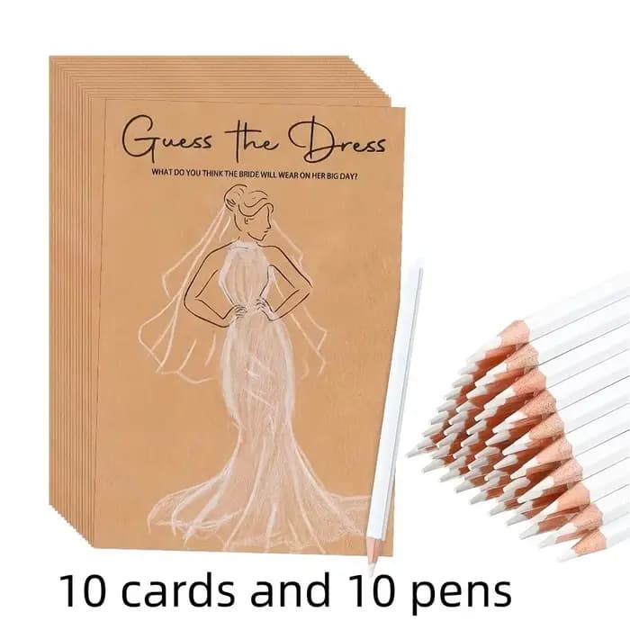 20 cartes de jeu amusantes pour la fête prénuptiale, jeu de devinettes sur la robe de mariée, décora