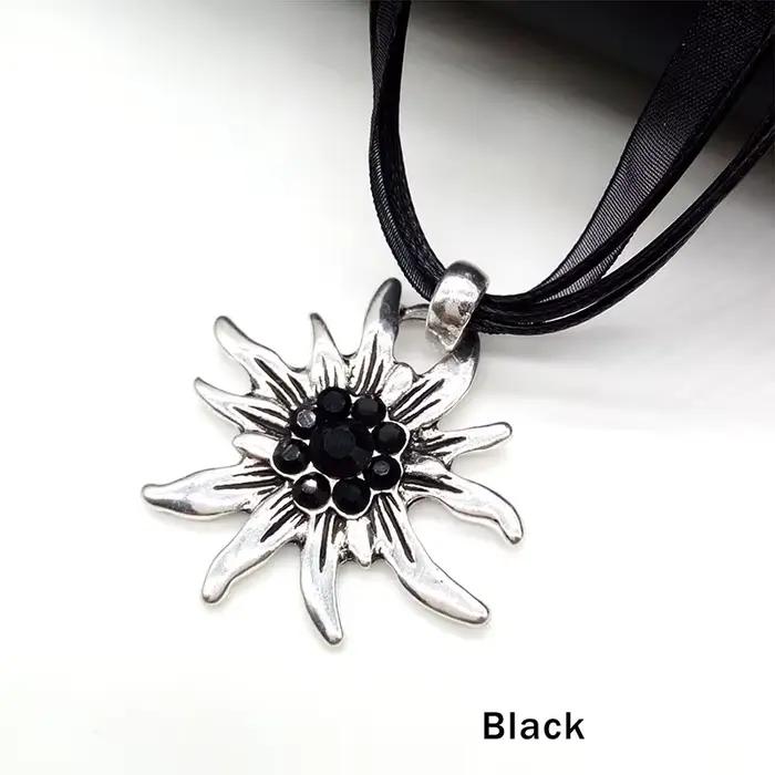 Collier avec pendentif en forme de fleur Edelweiss pour femme, bijou Vintage autrichien, vente en gr
