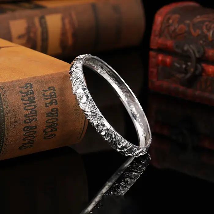 Bracelet à motifs floraux pour femmes, bijoux et cadeaux de fête de mariage marocain de Style Vintag