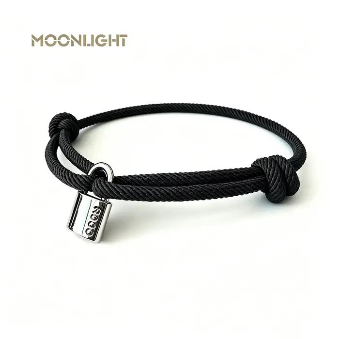 Bracelet en acier inoxydable classique MOONLIGHT pour femmes, de haute qualité, réglable, en corde t