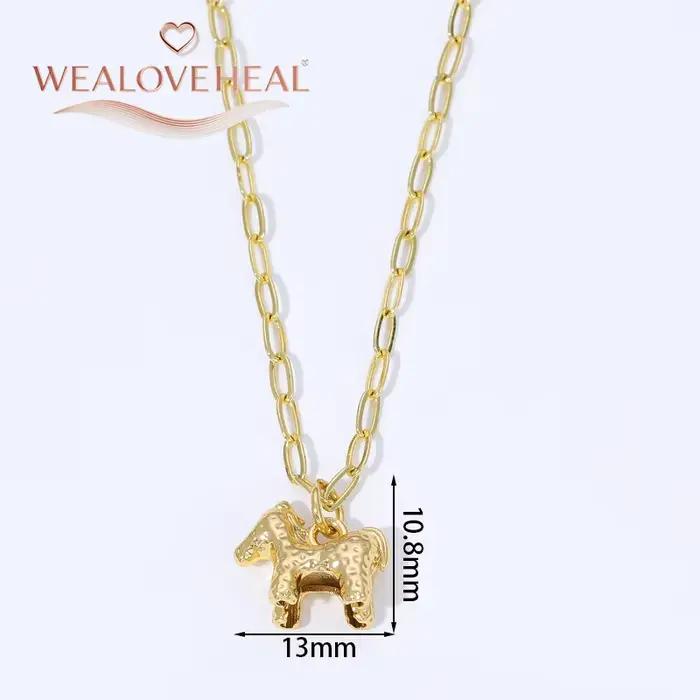 Colliers avec pendentifs de cheval en forme d'animal mignon, collier avec pendentif tête de cheval e