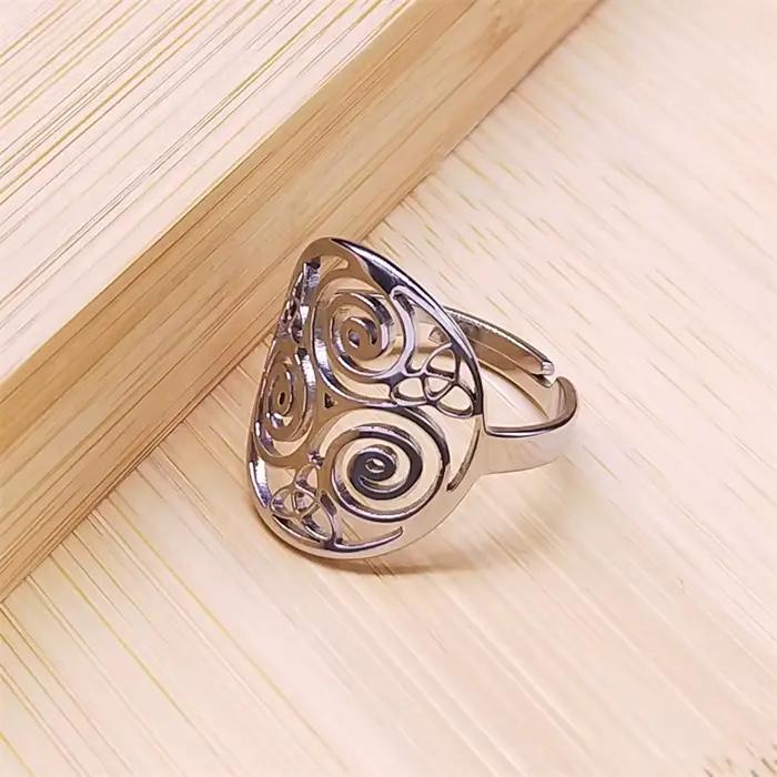 Sorcellerie acier inoxydable sorcière noeud irlandais anneau hommes/femmes couleur argent irlande an