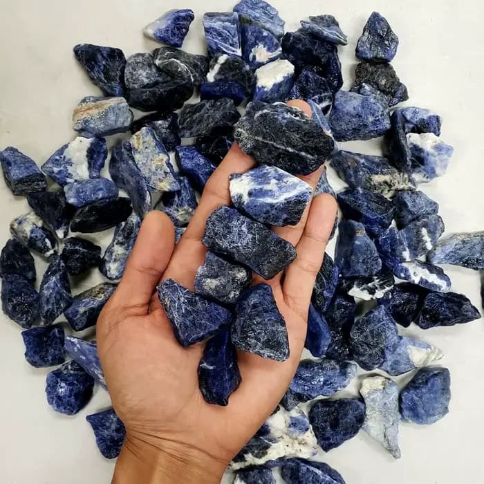 Cristal de Sodalite bleu brut, pierres brutes naturelles, roches, énergie minérale, décoration de la