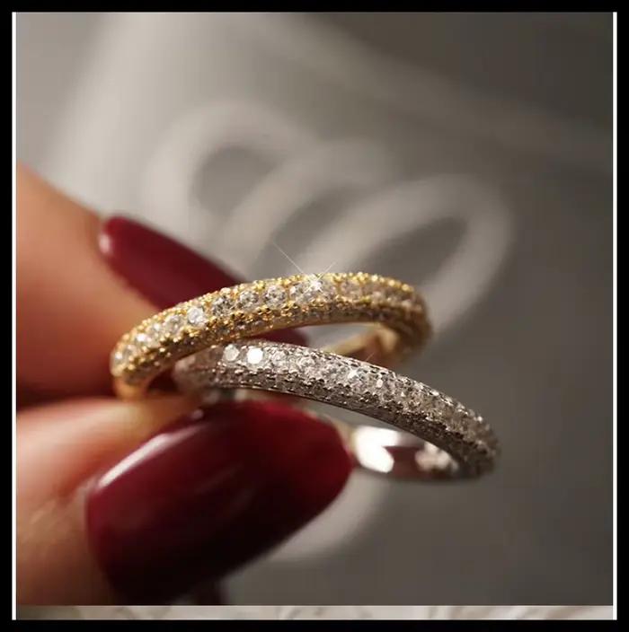 Bague de mariage délicate pour femme, croix de paupières, ficelle torsadée, document en or avec micr