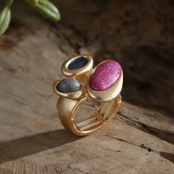 Bague en résine Cring Coco, accessoires pour femme, bagues en alliage de zinc ajustables, bijoux géo