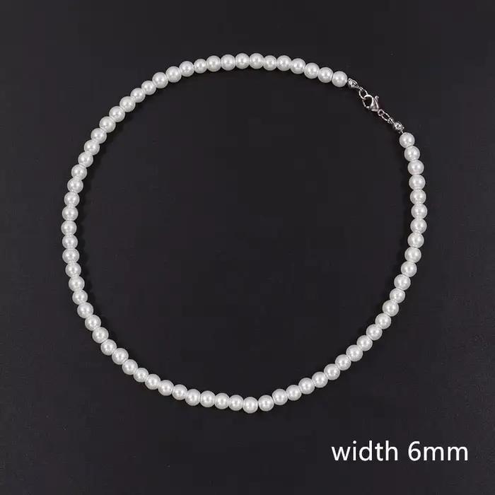 Collier de perles d'imitation transfrontaliers, unisexe, léger, de luxe, tempérament, chaîne de cou 