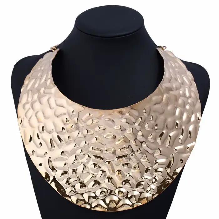 VEFFLY-Grand Collier Ras du Cou Africain pour Femme, Boucles d'Oreilles Rondes, Bijoux de Mariage, i