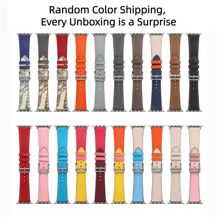 Bracelet en cuir cousu à la main pour Apple Watch, matériau PU, compatible avec Iwatch 38-49 mm, cou
