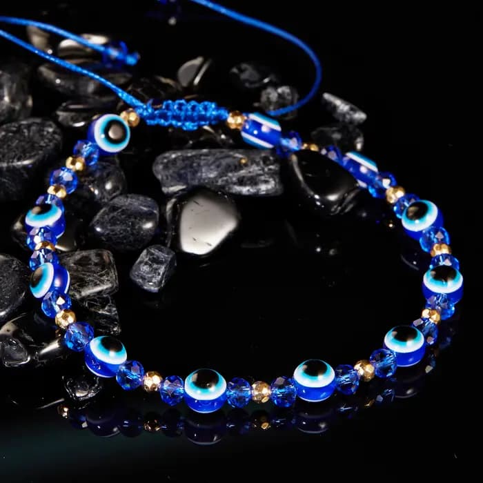 Bracelets turcs mauvais œil, perles de cristal colorées, pour hommes et femmes, corde tressée à la m