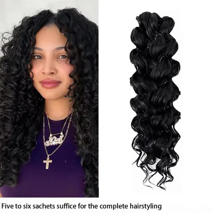 Cheveux synthétiques GoGo Curl pour crochet, 14 pouces, courts et bouclés, pour femmes, effet vague 