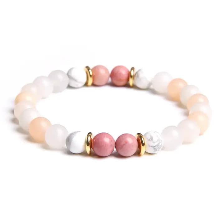 Bracelet en pierre d'amazonite naturelle pour femmes, perles rondes en Quartz et cristal, breloques,