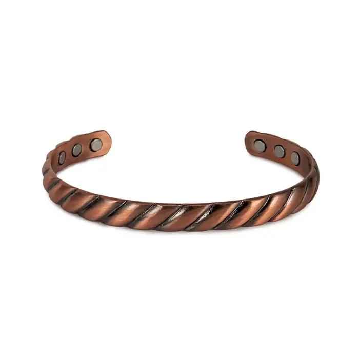 Bracelets Vinterly en cuivre pur, torsadés, faits à la main, tressés, 12 mm, ajustables, énergie et 
