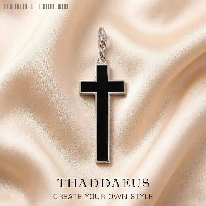 Pendentif à breloque croix bleue, accessoires européens, bijoux pour femmes et hommes, cadeau en arg