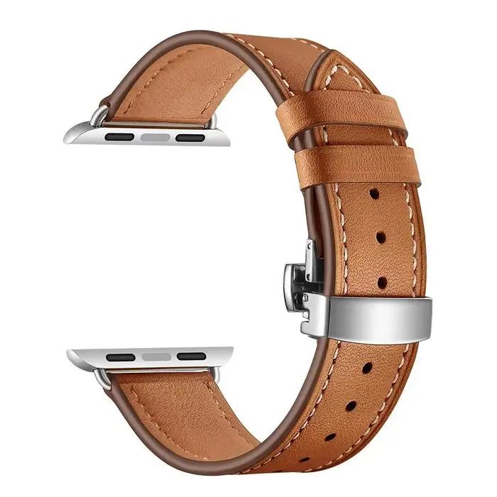 Bracelet de montre en cuir pour Apple Watch 49mm 46mm 45mm 44mm 42mm 41mm 40mm 38mm 45mm pour iWatch