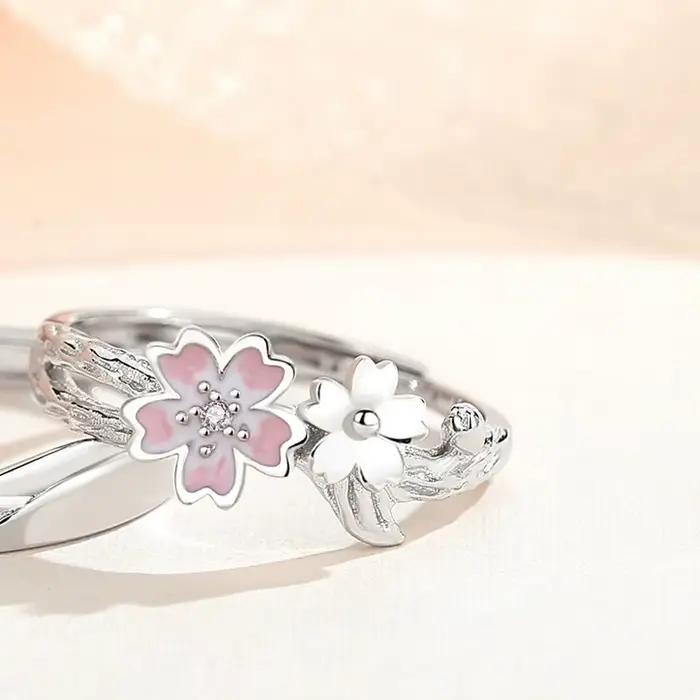 Thaya – bague de mariage en argent Sterling S925 pour femmes, bague de luxe exquise en fleur de ceri