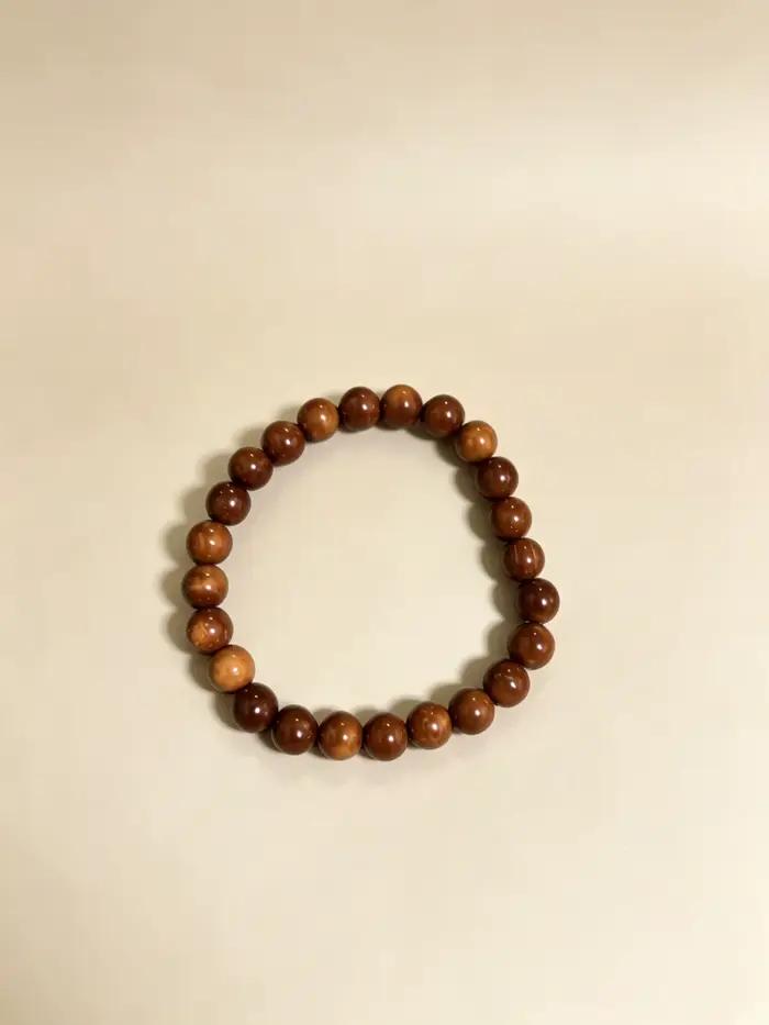 Bracelet à boucle unique en graines de Kuke polies naturelles pour hommes et femmes