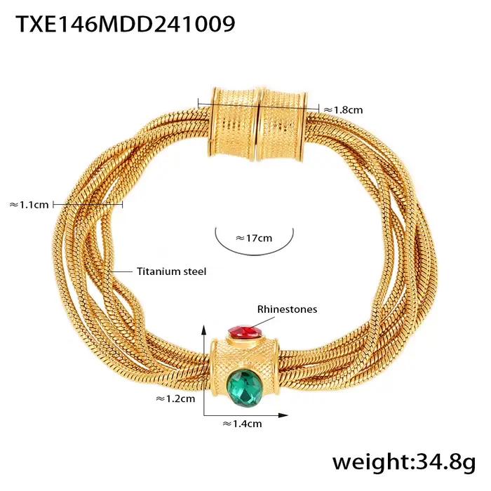 Ensemble collier et bracelet en acier inoxydable pour femme, biscuits colorés, breloque plaquée or, 