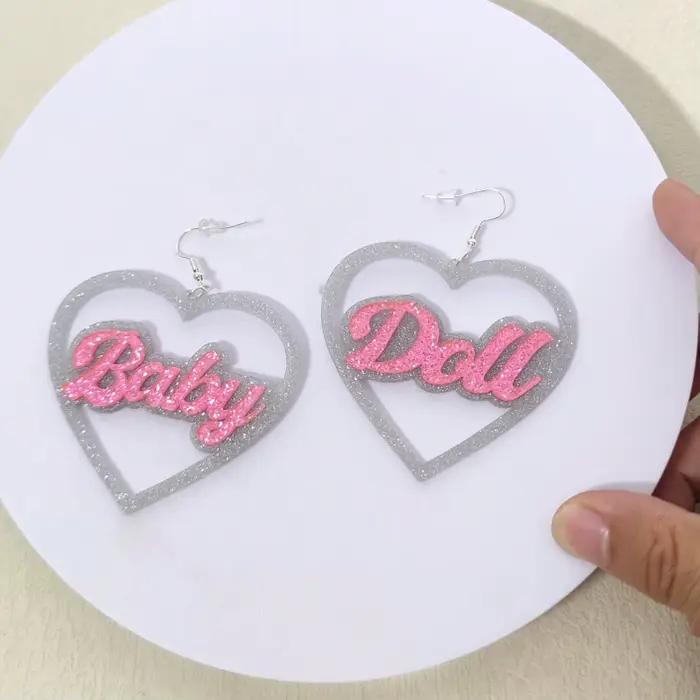 KUGUYS – boucles d'oreilles pendantes en forme de cœur rose pour bébé fille, accessoires de bijoux e