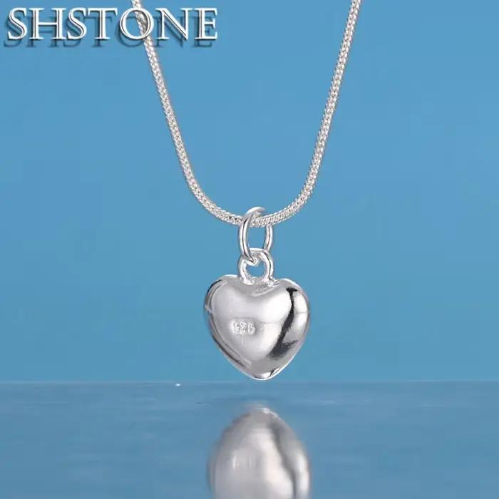SHSTONE-Collier Coeur en Or 18K pour Femme et Homme, Bijoux à Breloques pour ixde Mariage et Fiançai