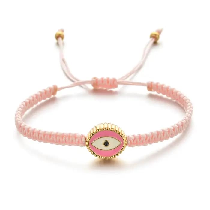 Bracelets œil turc rose pour femme, mauvais œil, ULtressée à la main, nœuds, bijoux porte-bonheur, n
