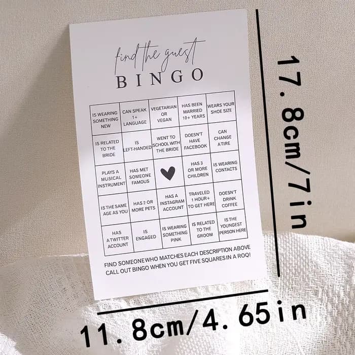 Jeu de bingo Find Your Guest, 10/20 pièces, 10 cartes, activité amusante, douche de patients, décora