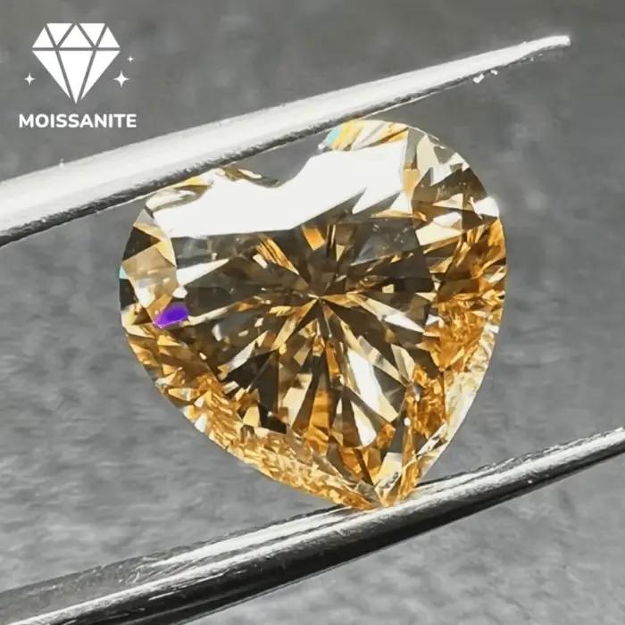 1 pièce de moissanite taille champagne de 1,0 / 2,0 carats, haute qualité, pierre non montée pour la