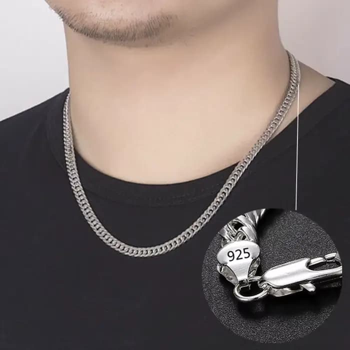 Collier en argent Sterling 925 pour hommes, marque de mode, personnalité classique, chaîne de 6MM, 2