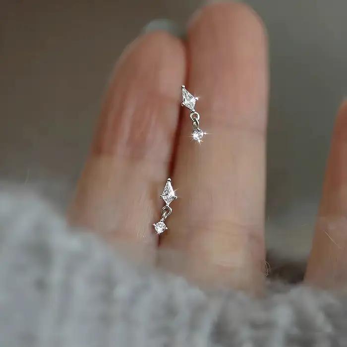 Boucles d'oreilles pendantes en argent 925 plaqué or 14K, motif cerf-volant, zircon cubique rond, bi
