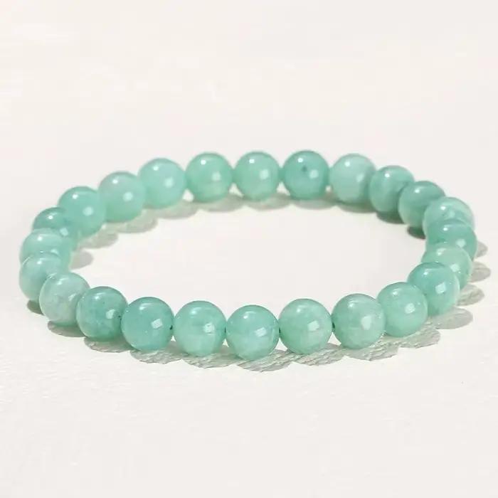 JD-Bracelets perlés en jadite pour femmes, bijoux de guérison énergétique faits à la main, cercle un