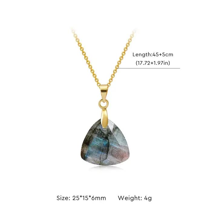 Collier avec pendentif en Labradorite naturelle, haut de gamme, léger, de luxe, forme irrégulière, c