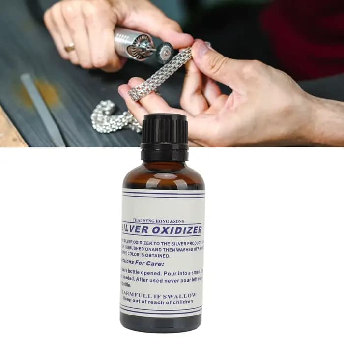 Solution d'oxydant en argent regardé noir, effet vintage, action rapide, bijoux exécutifs, 50ml