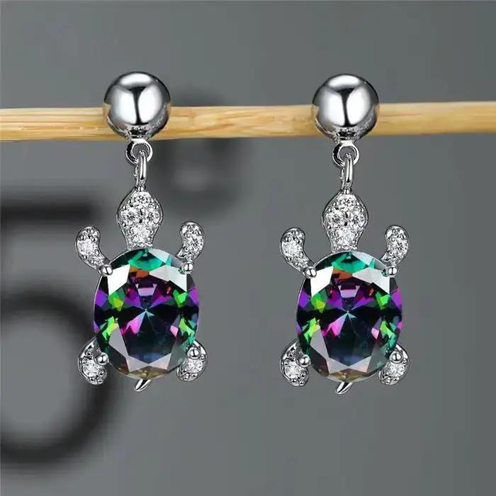 Boucles d'oreilles pendentif tortue en argent Sterling 925 pour femmes, bijoux d'oreille Chic et délicat en forme d'animal, Design exquis, accessoires quotidiens