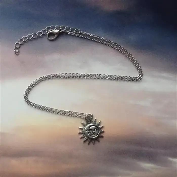 Nouveau collier soleil et lune breloque bijoux célestes amour délicat amitié Soulmate déclaration Punk pendentif cadeau mode femmes hommes
