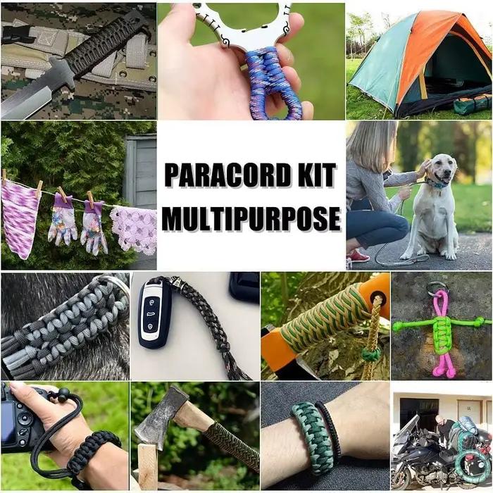 550 Kits Paracord 5 couleurs 5m chacun-combinaison pour la fabrication de Bracelets Paracord lanières fabrication de bijoux cordon de Parachute Durable