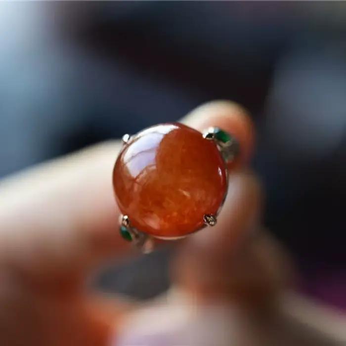 Inspiré par des bagues de fiançailles circulaires incrustées de calcédoine naturelle rouge glacé pour femmes, bijoux quotidiens élégants et adaptés