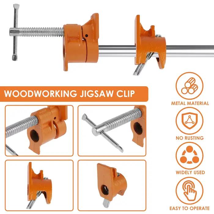 Colliers de serrage de 1/2 pouces, 2 pièces, ensemble de tubes métalliques robustes, pince d'assemblage Durable pour le travail du bois, fixation en bois réglable pour charpentier