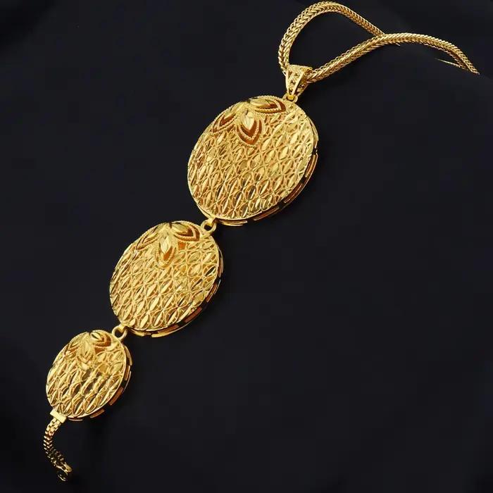 Ensemble de bijoux de luxe indien couleur or, boucles d'oreilles et collier à la mode, cadeau pour femmes, cadeaux arabes de dubaï pour fête de mariage et de mariée