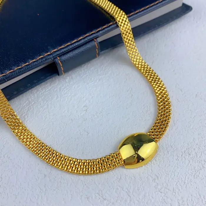 Dubaï Simple collier boucles d'oreilles ensemble de bijoux pour femmes plaqué or Nigeria indien africain mariée fête de mariage cadeau bijoux
