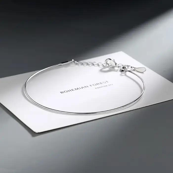 Bracelet réglable en perles faites à la main de couleur argentée, style rétro, pour femmes, bijoux tendance, accessoires minimalistes, vente en gros