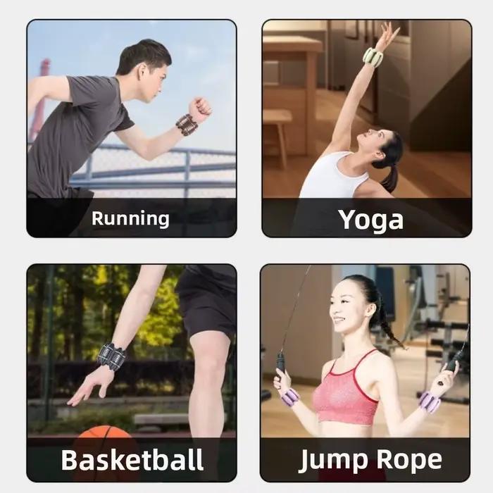 1 Paire de Bracelets de Poignet Lestés en Forme de Ballon de Rugby, 2 LB, Poids Réglable, Sangle de Poignet Lestée, Yoga, Anti-Transpiration
