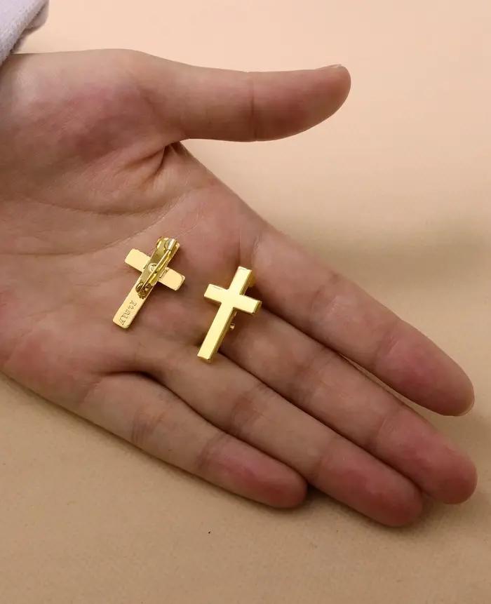 Broches croisées chrétiennes, 10 pièces, petites broches croisées, broche à revers, bijoux cadeau pour chaplain, accessoires de prière d'église funéraire
