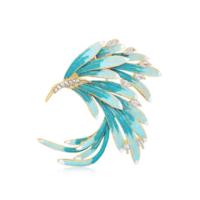 Broche phénix de tempérament délicat, strass, longue queue, cristal phénix, accessoires peints, bijoux cadeaux pour amis