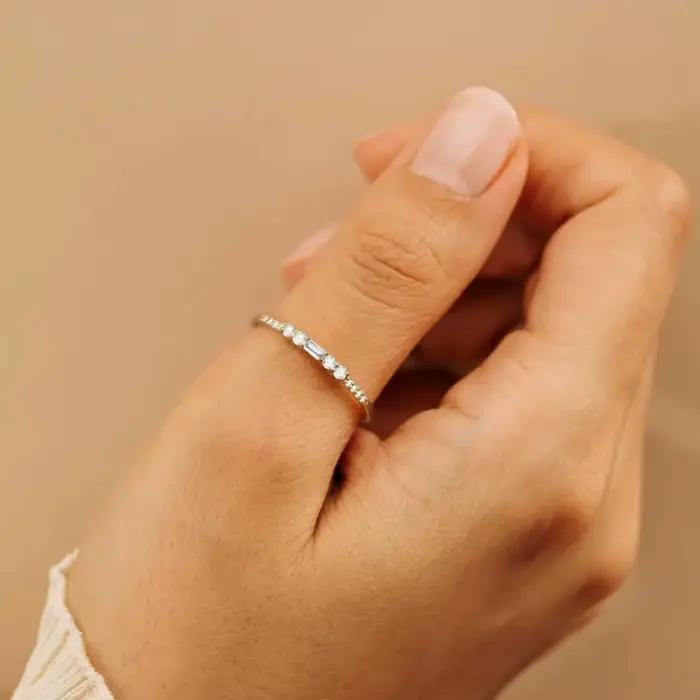 Monkton-Bague minimaliste en argent pour femme, bijou de fiançailles et de mariage, haute qualité