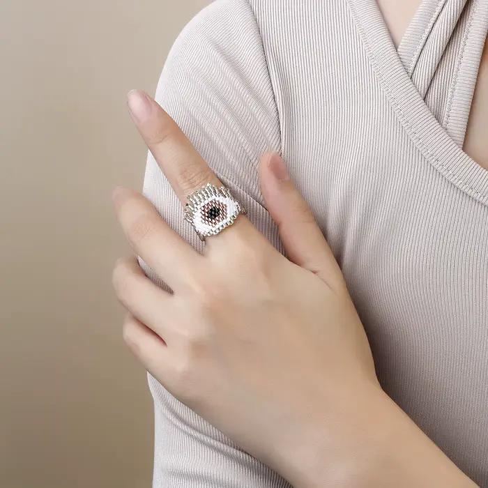 KELITCH turc mauvais œil anneau Unique fête mode bijoux de protection Nazar Boncuk Design déclaration bague cadeau