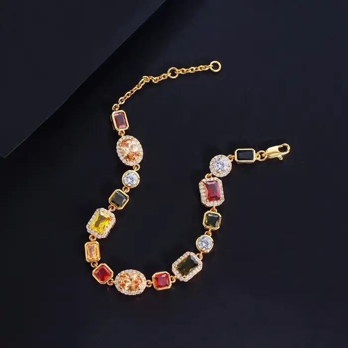 BeaQueen bohème géométrique multicolore cubique zircone pierre Bracelets pour femme à la mode danse fête bijoux accessoires B161